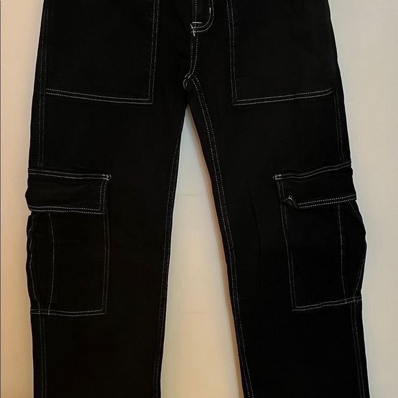 Hot Topic Aphrodite 30x32 Black Cargo Wide Leg Baggy Vintage Goth Y2K - Picture 3 of 14